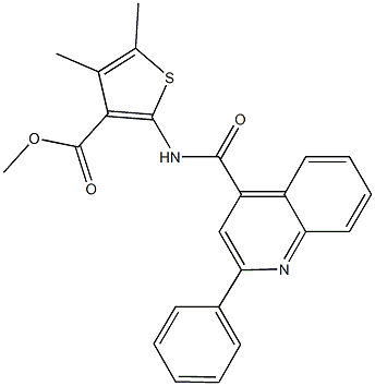 methyl 4,5-dimethyl-2-{[(2-phenyl-4-quinolinyl)carbonyl]amino}-3-thiophenecarboxylate Struktur