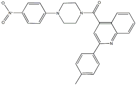 4-[(4-{4-nitrophenyl}-1-piperazinyl)carbonyl]-2-(4-methylphenyl)quinoline Struktur