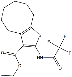 ethyl 2-[(trifluoroacetyl)amino]-4,5,6,7,8,9-hexahydrocycloocta[b]thiophene-3-carboxylate Struktur