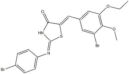 5-(3-bromo-5-ethoxy-4-methoxybenzylidene)-2-[(4-bromophenyl)imino]-1,3-thiazolidin-4-one Struktur