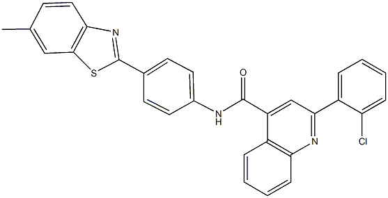 2-(2-chlorophenyl)-N-[4-(6-methyl-1,3-benzothiazol-2-yl)phenyl]-4-quinolinecarboxamide Struktur