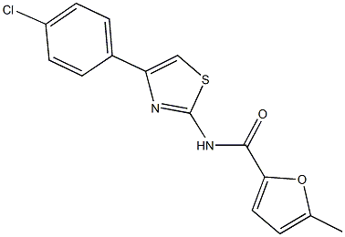 N-[4-(4-chlorophenyl)-1,3-thiazol-2-yl]-5-methyl-2-furamide Struktur