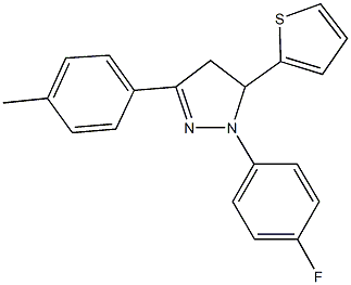 1-(4-fluorophenyl)-3-(4-methylphenyl)-5-(2-thienyl)-4,5-dihydro-1H-pyrazole Struktur