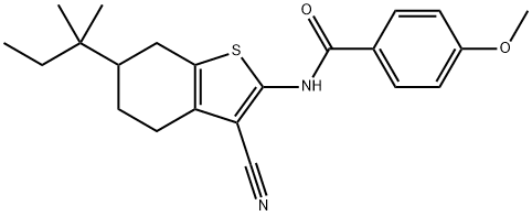 N-[3-cyano-6-(tert-pentyl)-4,5,6,7-tetrahydro-1-benzothiophen-2-yl]-4-methoxybenzamide Struktur