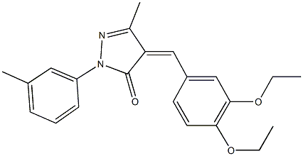 4-(3,4-diethoxybenzylidene)-5-methyl-2-(3-methylphenyl)-2,4-dihydro-3H-pyrazol-3-one Struktur