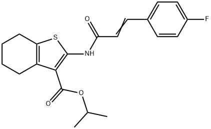 isopropyl 2-{[3-(4-fluorophenyl)acryloyl]amino}-4,5,6,7-tetrahydro-1-benzothiophene-3-carboxylate Struktur