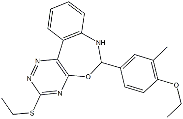 ethyl 4-[3-(ethylsulfanyl)-6,7-dihydro[1,2,4]triazino[5,6-d][3,1]benzoxazepin-6-yl]-2-methylphenyl ether Struktur