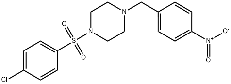 1-[(4-chlorophenyl)sulfonyl]-4-{4-nitrobenzyl}piperazine Struktur