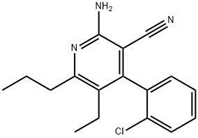 2-amino-4-(2-chlorophenyl)-5-ethyl-6-propylnicotinonitrile Struktur