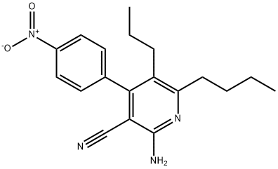 2-amino-6-butyl-4-{4-nitrophenyl}-5-propylnicotinonitrile Struktur