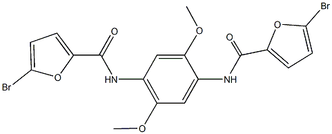 5-bromo-N-{4-[(5-bromo-2-furoyl)amino]-2,5-dimethoxyphenyl}-2-furamide Struktur