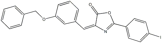 4-[3-(benzyloxy)benzylidene]-2-(4-iodophenyl)-1,3-oxazol-5(4H)-one Struktur