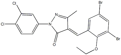 4-(3,5-dibromo-2-ethoxybenzylidene)-2-(3,4-dichlorophenyl)-5-methyl-2,4-dihydro-3H-pyrazol-3-one Struktur