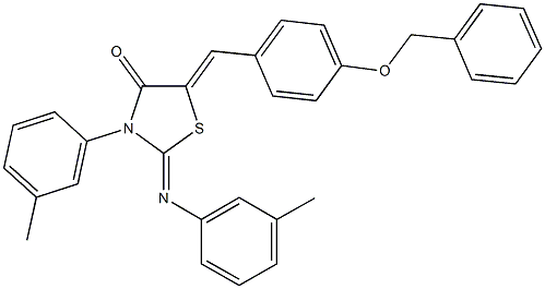 5-[4-(benzyloxy)benzylidene]-3-(3-methylphenyl)-2-[(3-methylphenyl)imino]-1,3-thiazolidin-4-one Struktur