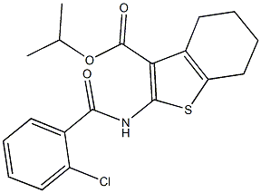 isopropyl 2-[(2-chlorobenzoyl)amino]-4,5,6,7-tetrahydro-1-benzothiophene-3-carboxylate Struktur