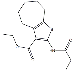 ethyl 2-(isobutyrylamino)-5,6,7,8-tetrahydro-4H-cyclohepta[b]thiophene-3-carboxylate Struktur