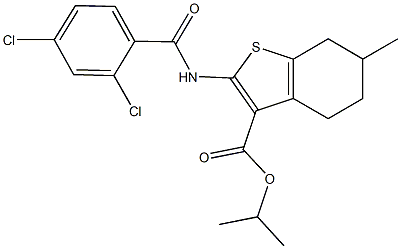 isopropyl 2-[(2,4-dichlorobenzoyl)amino]-6-methyl-4,5,6,7-tetrahydro-1-benzothiophene-3-carboxylate Struktur