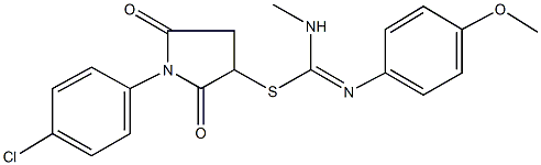 1-(4-chlorophenyl)-2,5-dioxo-3-pyrrolidinyl N'-(4-methoxyphenyl)-N-methylimidothiocarbamate Struktur