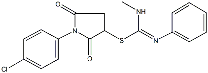 1-(4-chlorophenyl)-2,5-dioxo-3-pyrrolidinyl N-methyl-N'-phenylimidothiocarbamate Struktur