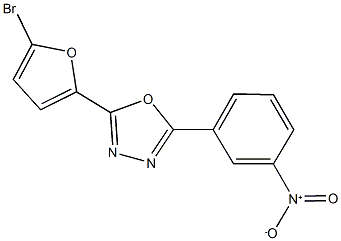 2-(5-bromo-2-furyl)-5-{3-nitrophenyl}-1,3,4-oxadiazole Struktur