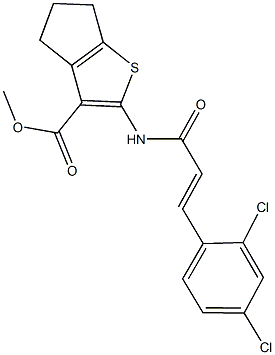 methyl 2-{[3-(2,4-dichlorophenyl)acryloyl]amino}-5,6-dihydro-4H-cyclopenta[b]thiophene-3-carboxylate Struktur