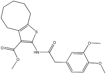 methyl 2-{[(3,4-dimethoxyphenyl)acetyl]amino}-4,5,6,7,8,9-hexahydrocycloocta[b]thiophene-3-carboxylate Struktur