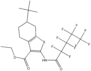 ethyl 6-tert-butyl-2-[(2,2,3,3,4,4,5,5,5-nonafluoropentanoyl)amino]-4,5,6,7-tetrahydro-1-benzothiophene-3-carboxylate Struktur