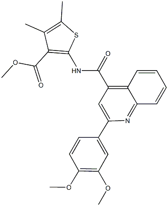 methyl 2-({[2-(3,4-dimethoxyphenyl)-4-quinolinyl]carbonyl}amino)-4,5-dimethyl-3-thiophenecarboxylate Struktur