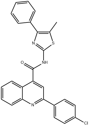 2-(4-chlorophenyl)-N-(5-methyl-4-phenyl-1,3-thiazol-2-yl)-4-quinolinecarboxamide Struktur