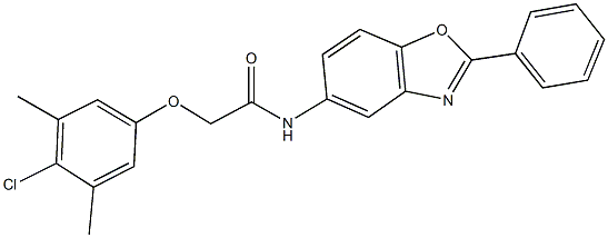 2-(4-chloro-3,5-dimethylphenoxy)-N-(2-phenyl-1,3-benzoxazol-5-yl)acetamide Struktur