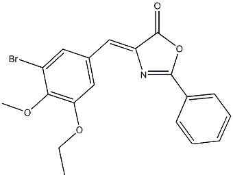 4-(3-bromo-5-ethoxy-4-methoxybenzylidene)-2-phenyl-1,3-oxazol-5(4H)-one Struktur