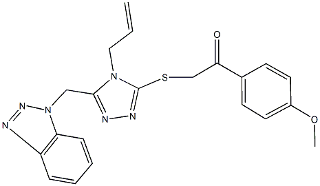 2-{[4-allyl-5-(1H-1,2,3-benzotriazol-1-ylmethyl)-4H-1,2,4-triazol-3-yl]sulfanyl}-1-(4-methoxyphenyl)ethanone Struktur