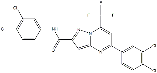 N,5-bis(3,4-dichlorophenyl)-7-(trifluoromethyl)pyrazolo[1,5-a]pyrimidine-2-carboxamide Struktur