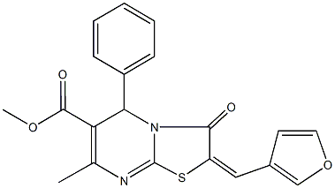 methyl 2-(3-furylmethylene)-7-methyl-3-oxo-5-phenyl-2,3-dihydro-5H-[1,3]thiazolo[3,2-a]pyrimidine-6-carboxylate Struktur