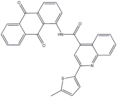 N-(9,10-dioxo-9,10-dihydro-1-anthracenyl)-2-(5-methyl-2-thienyl)-4-quinolinecarboxamide Struktur