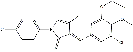 4-(3-chloro-5-ethoxy-4-methoxybenzylidene)-2-(4-chlorophenyl)-5-methyl-2,4-dihydro-3H-pyrazol-3-one Struktur