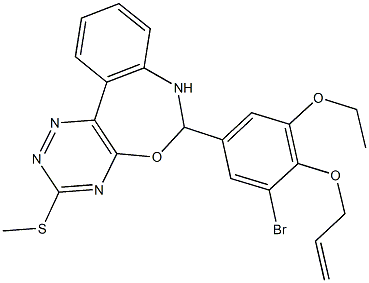 6-[4-(allyloxy)-3-bromo-5-ethoxyphenyl]-3-(methylsulfanyl)-6,7-dihydro[1,2,4]triazino[5,6-d][3,1]benzoxazepine Struktur