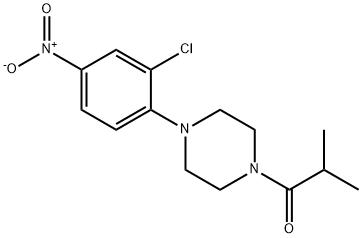 1-{2-chloro-4-nitrophenyl}-4-isobutyrylpiperazine Struktur