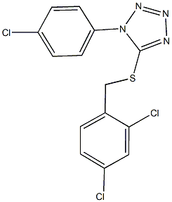 1-(4-chlorophenyl)-5-[(2,4-dichlorobenzyl)sulfanyl]-1H-tetraazole Struktur