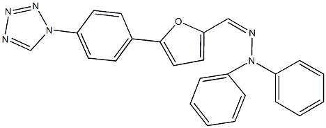 5-[4-(1H-tetraazol-1-yl)phenyl]-2-furaldehyde diphenylhydrazone Struktur