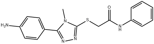 2-{[5-(4-aminophenyl)-4-methyl-4H-1,2,4-triazol-3-yl]sulfanyl}-N-phenylacetamide Struktur