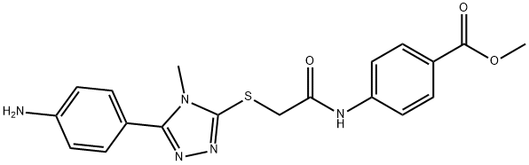 methyl 4-[({[5-(4-aminophenyl)-4-methyl-4H-1,2,4-triazol-3-yl]sulfanyl}acetyl)amino]benzoate Struktur