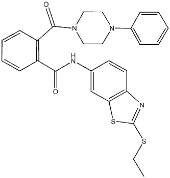 N-[2-(ethylsulfanyl)-1,3-benzothiazol-6-yl]-2-[(4-phenyl-1-piperazinyl)carbonyl]benzamide Struktur