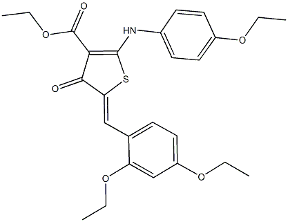 ethyl 5-(2,4-diethoxybenzylidene)-2-(4-ethoxyanilino)-4-oxo-4,5-dihydro-3-thiophenecarboxylate Struktur