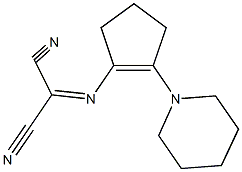 2-{[2-(1-piperidinyl)-1-cyclopenten-1-yl]imino}malononitrile Struktur