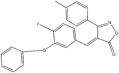 4-(4-fluoro-3-phenoxybenzylidene)-3-(4-methylphenyl)-5(4H)-isoxazolone Struktur