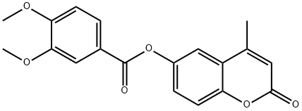 4-methyl-2-oxo-2H-chromen-6-yl 3,4-dimethoxybenzoate Struktur