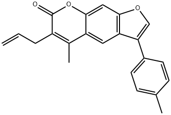 6-allyl-5-methyl-3-(4-methylphenyl)-7H-furo[3,2-g]chromen-7-one Struktur