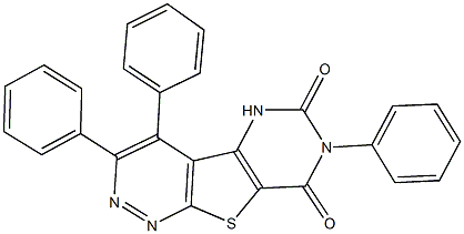 3,4,7-triphenylpyrimido[4',5':4,5]thieno[2,3-c]pyridazine-6,8(5H,7H)-dione Struktur