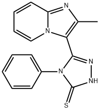 5-(2-methylimidazo[1,2-a]pyridin-3-yl)-4-phenyl-2,4-dihydro-3H-1,2,4-triazole-3-thione Struktur